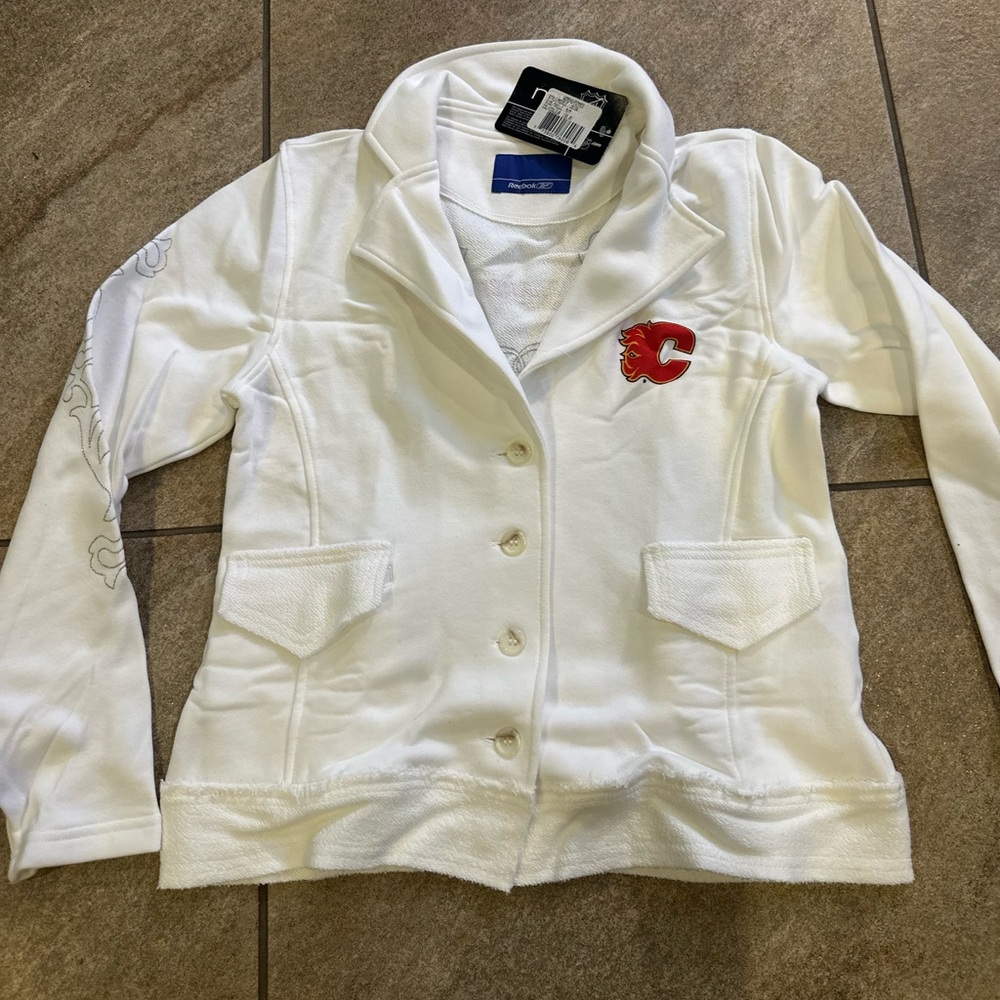 White Calgary flames Jacket